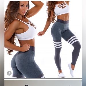 Bombshell Sportswear grey over the knee sock leggings, size XS, NWT